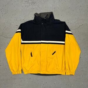 VTG/Y2K Nautica yellow and navy reversible windbreaker jacket